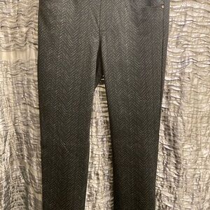 Avery Gloria Vanderbilt Charcoal Patterned Dress Pants Women’s Size 12